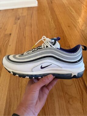 Nike Men’s Air Max 97 Sneakers — White, Black & Purple
